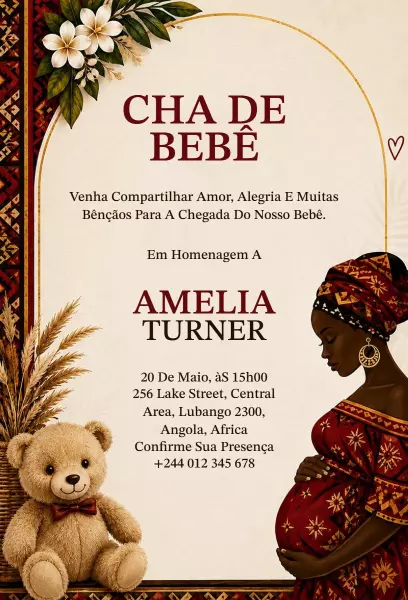 Elegant Cultural Baby Shower Celebration Invitation Template