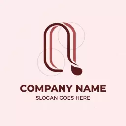Elegant Curved Q Letter Design with Soft Pink Background Logo Template