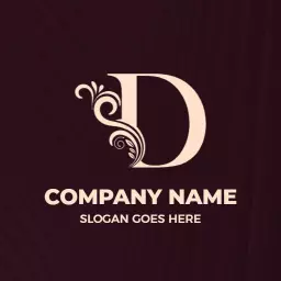 Elegant D Letter Design with Artistic Flourishes Logo Template