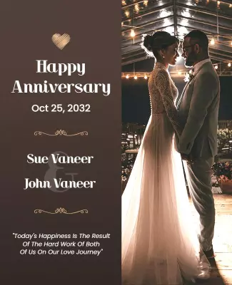 Elegant Dark Anniversary Celebration with Romantic Couple Poster Template