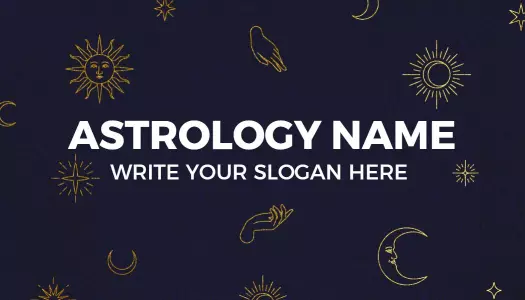 Elegant Dark Astrology Themed Visiting Card Template