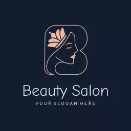 Elegant Dark Blue and Soft Pink Beauty Salon Logo Template