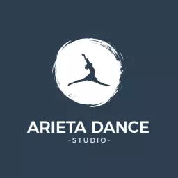 Elegant Dark Blue and White Dance Studio Logo Design Template