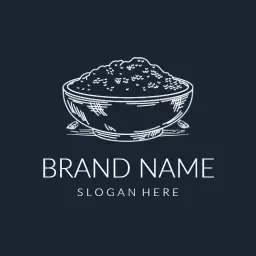Elegant Dark Blue Bowl Displaying Premium Quality Salt Logo Template