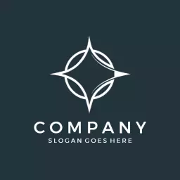 Elegant Dark Blue Company Logo with Modern Geometric Design Logo Template