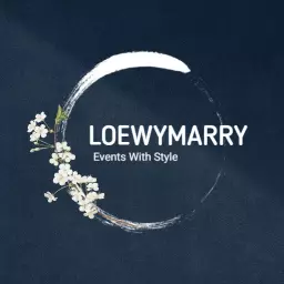 Elegant Dark Blue Floral Design for Event Planner Logo Template
