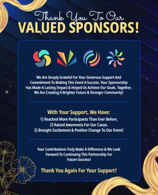 Elegant Dark Blue Sponsor Appreciation Event Poster Template
