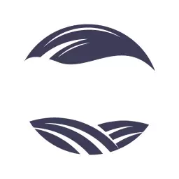 Elegant Dark Blue Wave Design in a Blank Circle Logo Template