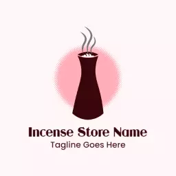 Elegant Dark Brown Incense Holder with Aromatic Smoke Logo Template