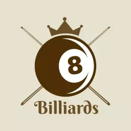 Elegant Dark Brown Pool Ball Design for Billiards Logo Template
