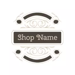 Elegant Dark Brown Vintage Shop Name Logo Template