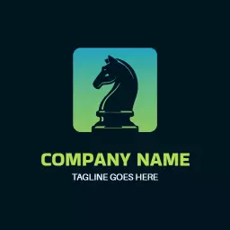 Elegant Dark Chess Knight Design for Strategic Games Logo Template