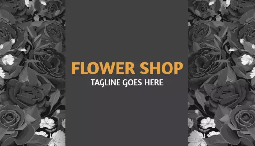 Elegant Dark Floral Flower Shop Business Card Template