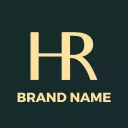 Elegant Dark Green and Gold Monogram Featuring Initials Logo Template