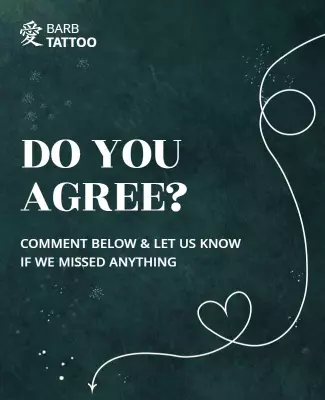 Elegant Dark Green Tattoo Studio Engagement Question Poster Template