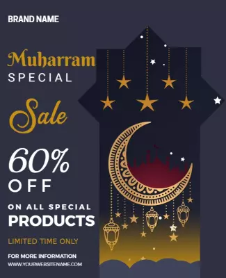 Elegant Dark Muharram Special Sale Poster Template