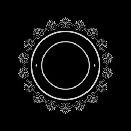 Elegant Decorative Pattern Surrounding Blank Circle Logo Template