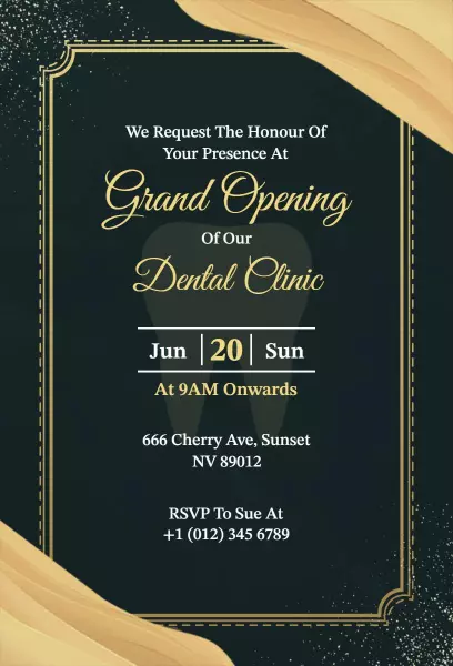 Elegant Dental Clinic Grand Opening Celebration Invitation Template