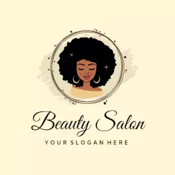 Elegant Design Featuring Afro Hairstyle for Beauty Salon Logo Template