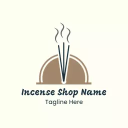 Elegant Design Featuring Incense with Soothing Aroma Logo Template