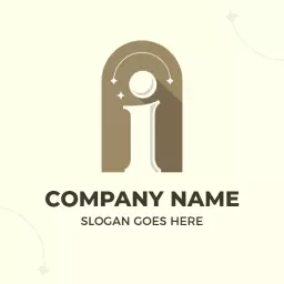 Elegant Design Featuring Stylized I Letter in Beige Logo Template