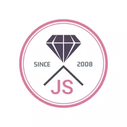 Elegant Diamond Design with Pink Circular Outline Logo Template