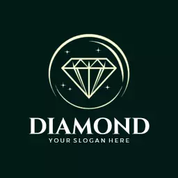 Elegant Diamond Graphic Design with Celestial Accents Logo Template