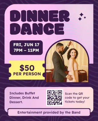 Elegant Dinner Dance Event Flyer Template