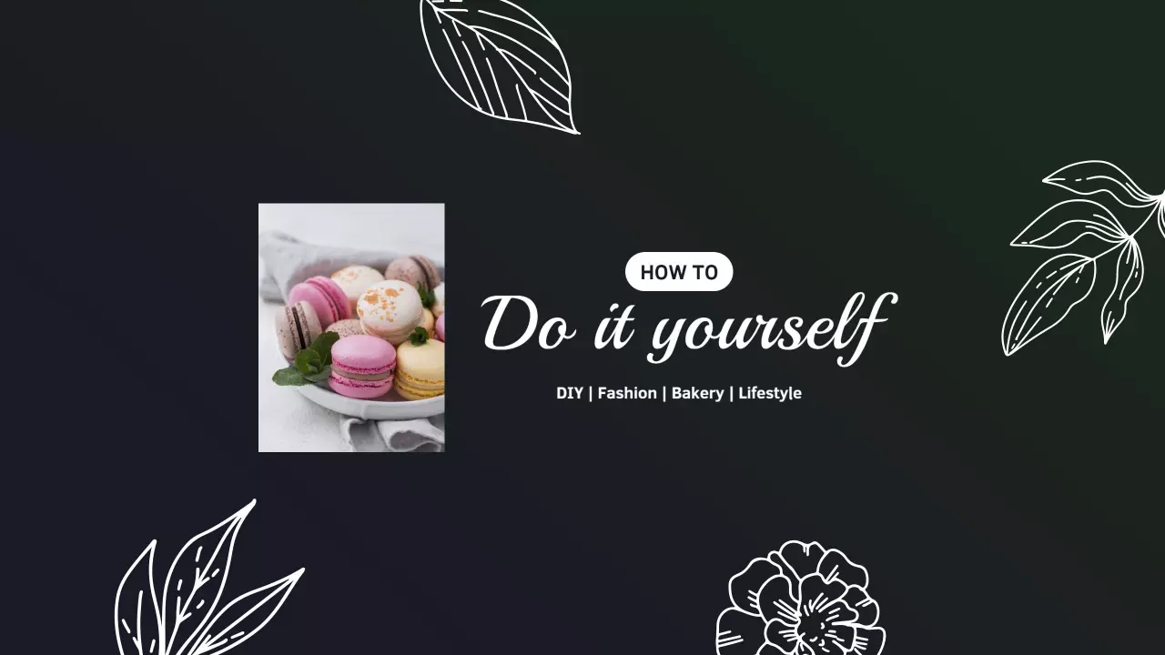 Elegant DIY Bakery Crafts with Colorful Macarons YouTube Banner Template