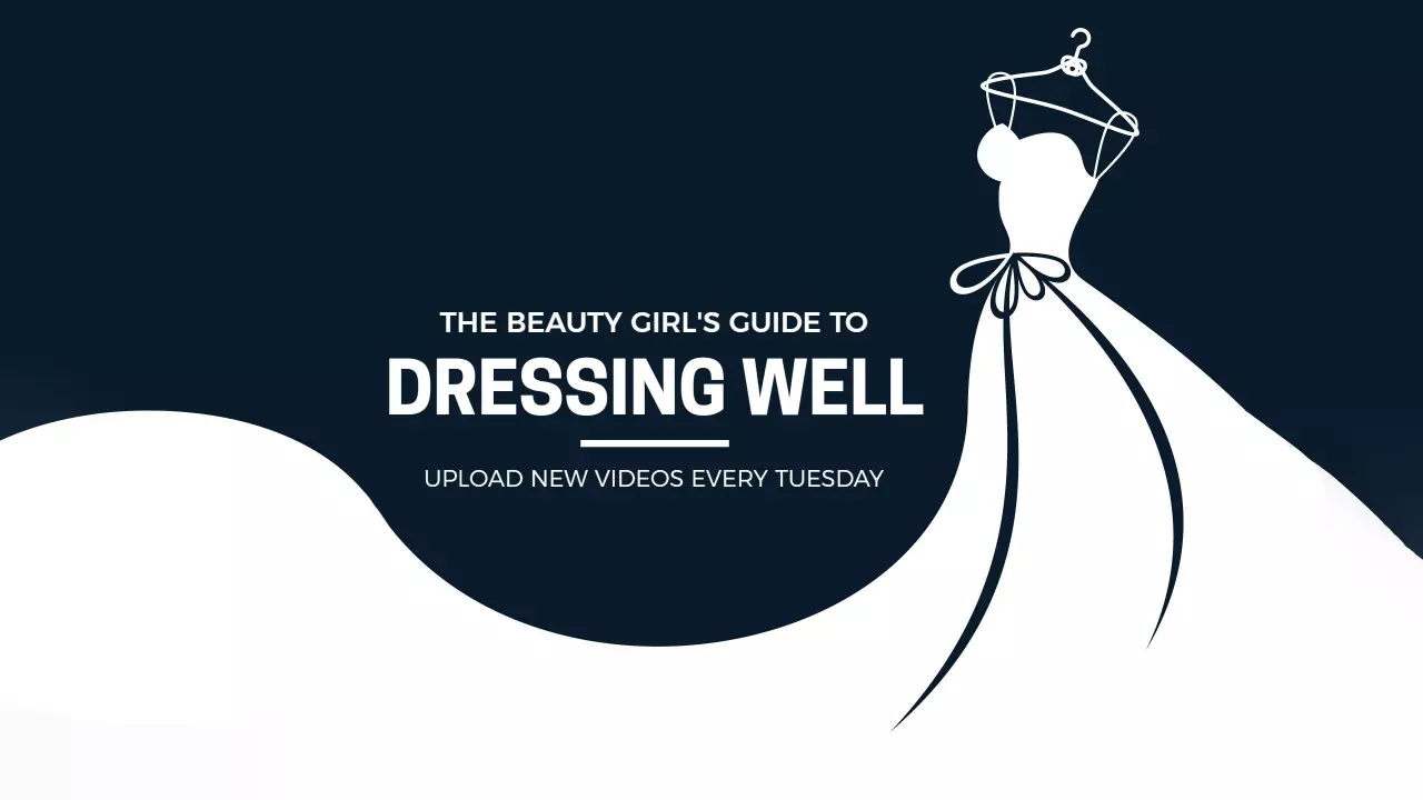 Elegant Dress Design on Dark Background YouTube Banner Template