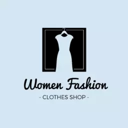 Elegant Dress Design Showcasing Women Fashion Clothing Brand Logo Template