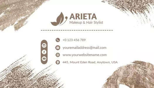 Elegant Earthy Tones Makeup Artist Business Card Template