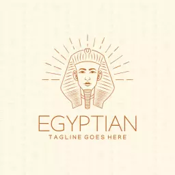 Elegant Egyptian Pharaoh Design with Historical Symbols Logo Template
