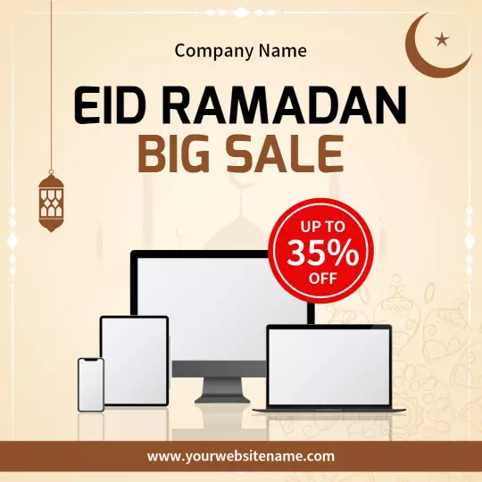 Elegant Eid Ramadan Festival Big Sale with Discount Offer Ad Template