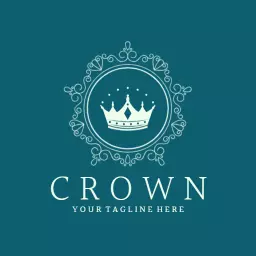 Elegant Emblem Featuring Decorative Crown Design Logo Template