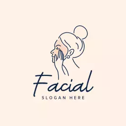 Elegant Facial Spa Design Featuring Beautiful Skin Care Logo Template