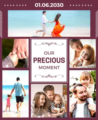 Elegant Family Moments Photo Collage Poster Template