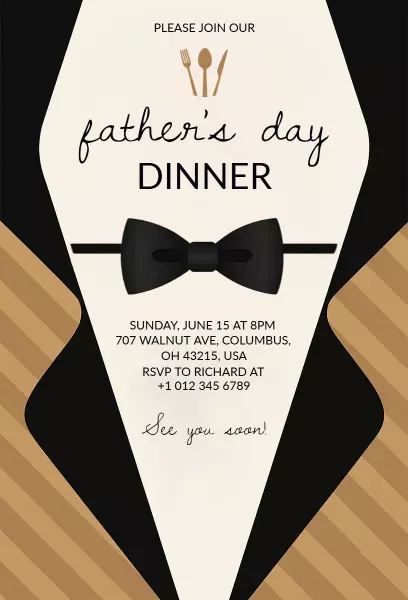 Elegant Father's Day Dinner Celebration Invitation Template