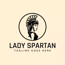 Elegant Female Spartan Warrior Design Featuring Strength Logo Template