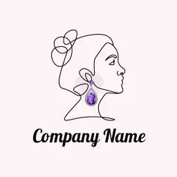 Elegant Feminine Silhouette Featuring Lavish Earnings Logo Template