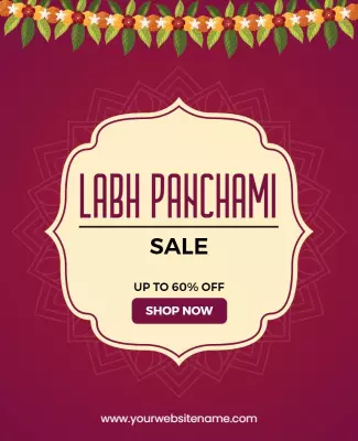 Elegant Festive Labh Panchami Sale Announcement Poster Template