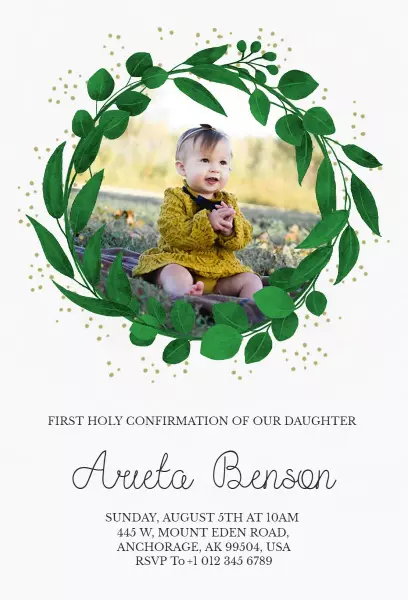 Elegant First Holy Confirmation Celebration Invitation Template