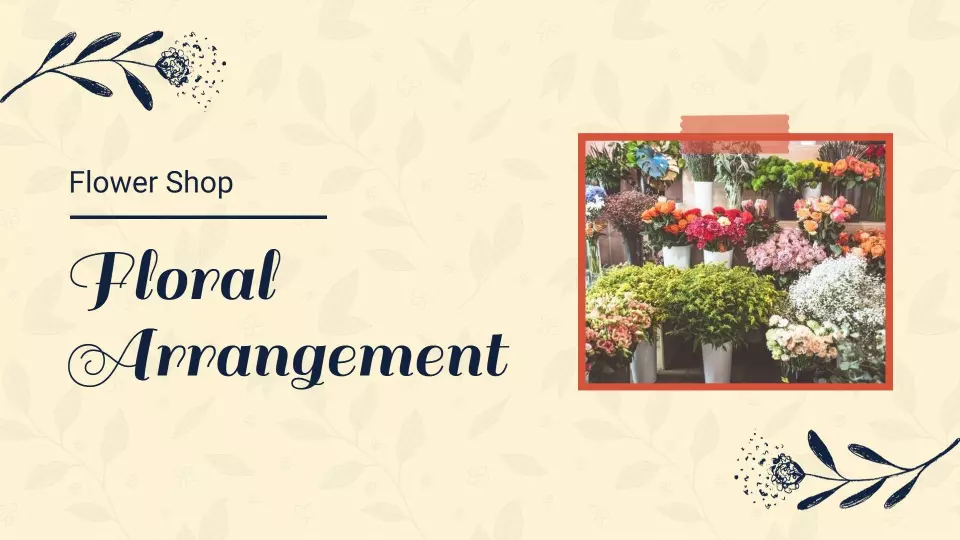 Elegant Floral Arrangement Creative Design Presentation Template