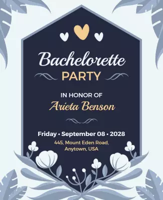Elegant Floral Bachelorette Party Celebration Poster Template