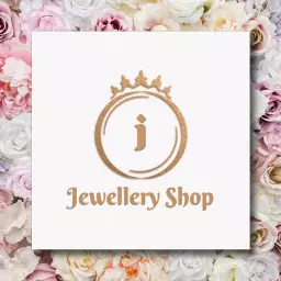 Elegant Floral Background with Gold Jewellery Shop Mockup Logo Template
