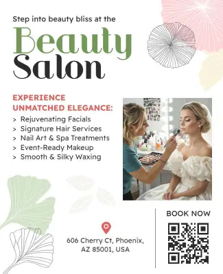 Elegant Floral Beauty Salon Services Promotion Flyer Template