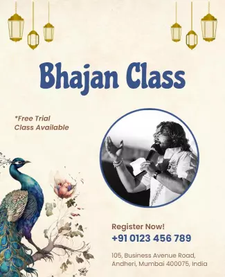 Elegant Floral Bhajan Class Invitation Poster Template