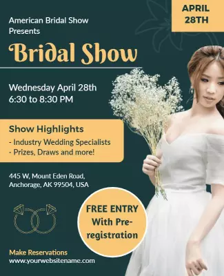 Elegant Floral Bridal Show Event Announcement Poster Template