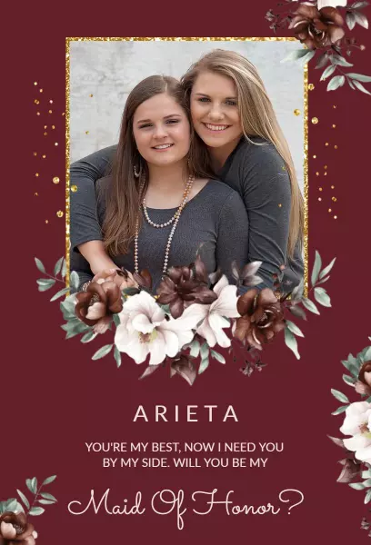 Elegant Floral Bridesmaid Proposal Invitation Template