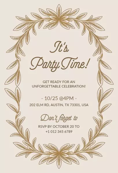 Elegant Floral Celebration Fun Gathering Party Invitation Template